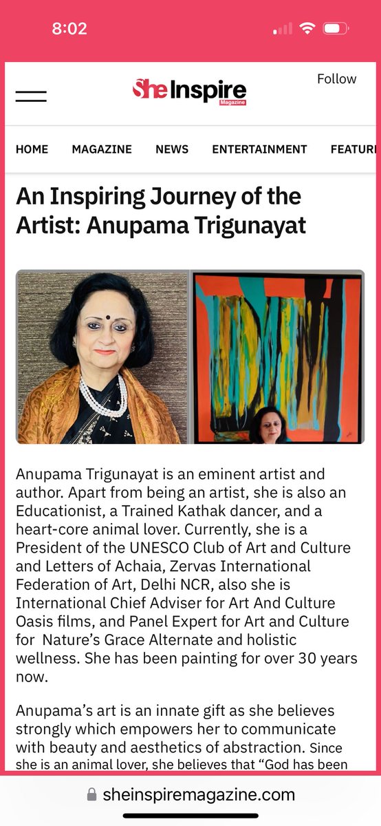 anutrigunayat's tweet photo. Honored to have given a place in ‘INDIA’S MOST ADMIRED WOMEN LEADERS 2024”  and to be featured in She  inspire Magzine 
https://t.co/1t2xUlY5p0 https://t.co/2fvife8gHI