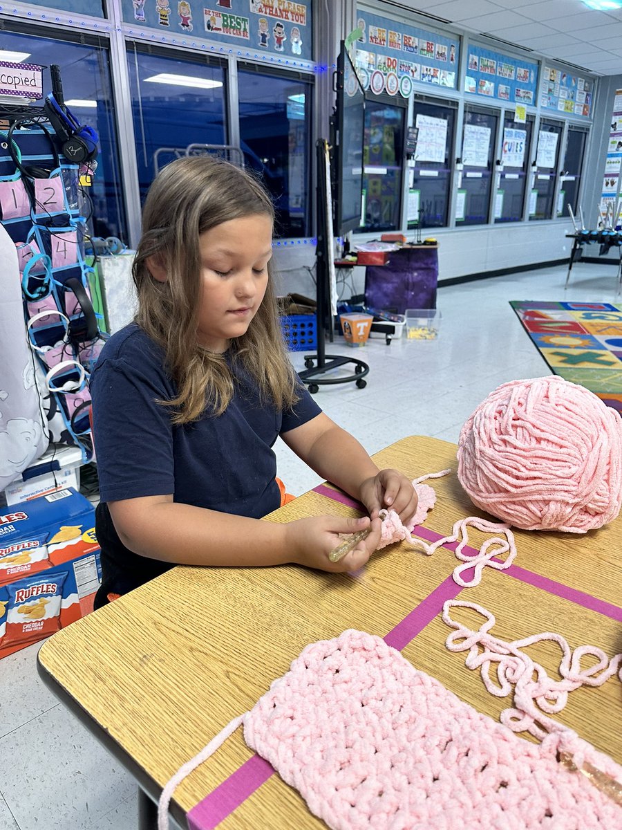 Our Crochet Club is in full swing. The kids are working as a team to complete a blanket (in secret) for one of their classmates. We are hoping to have it completed by Christmas break. Not only are these amazing scholars learning a new art, but they are also learning the gift of