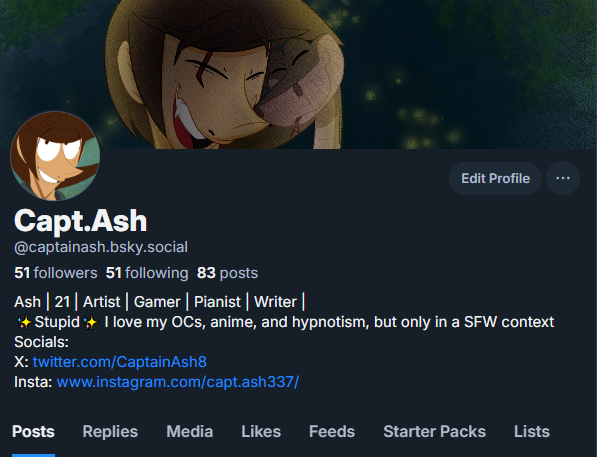 CaptainAsh8's tweet photo. I've come to a difficult decision. I'm leaving, but not completely. I'll still have an account here, but I am locking it permanently and I am no longer going to share my art. Thank you to everyone that followed me and I hope you can continue to watch my art journey elsewhere 🔵☁️ https://t.co/XW4ullXnBE