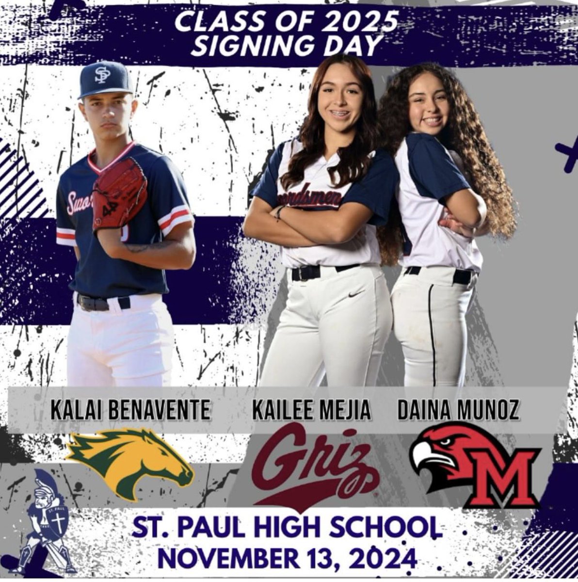 ⚔️⚾️🥎 Signing Day <a href="/SGVNSports/">Fred J. Robledo 👨🏻‍💻</a> <a href="/James_Escarcega/">James Escarcega 📈🏈🏀⚾️🥎 🤼🤽🏽‍♂️🏊🏼‍♀️🏌🏻⚽️</a> <a href="/GhostsofStPaul/">The Ghosts of St. Paul Football</a> <a href="/StPaulBaseball/">St. Paul Baseball</a> <a href="/kalai_B55/">Kalai Benavente</a> <a href="/kaileemejia2025/">Kailee Mejia #33</a>  <a href="/DainaMunoz10/">Daina Muñoz</a>