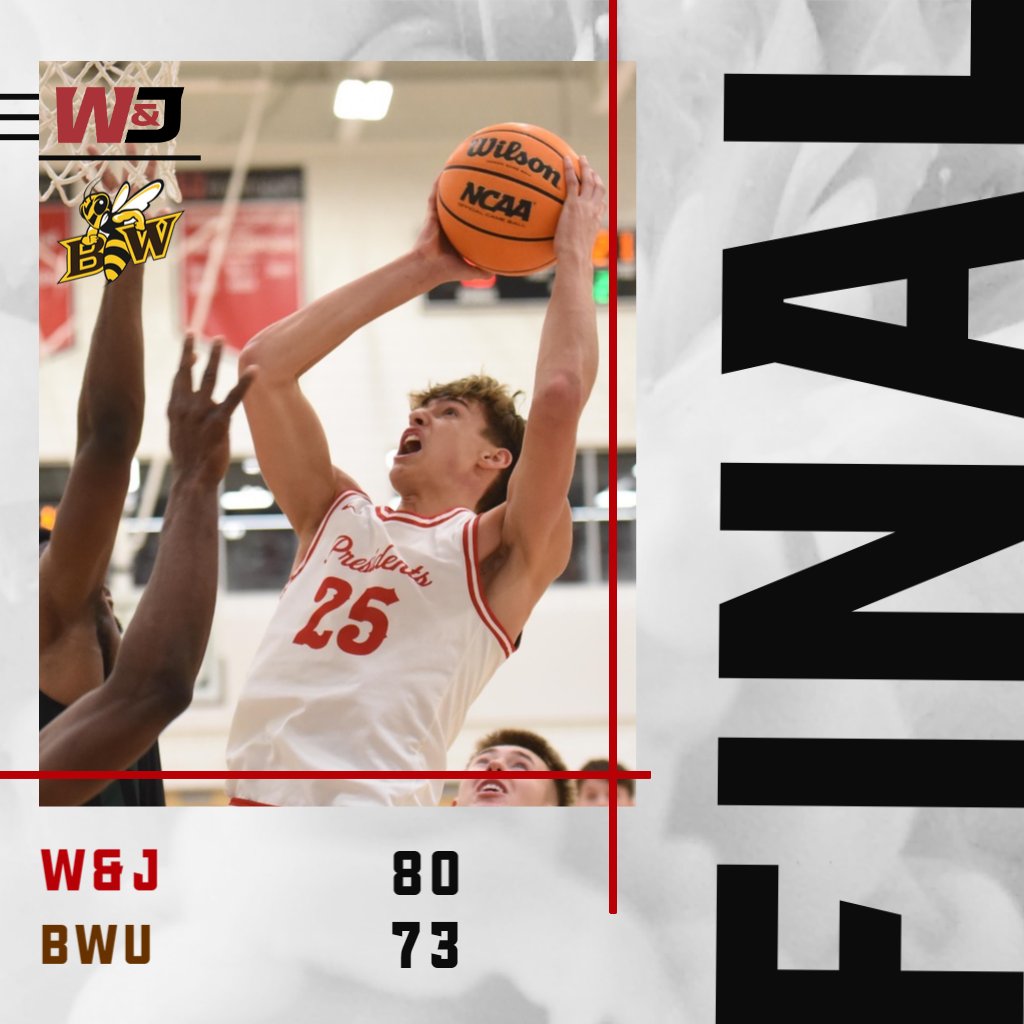 First Home Victory‼️

W&amp;J picked up their first home victory over the Baldwin Yellow Jackets, 80-73.

Nathan Plotner logged a career game with 29 points and 21 rebounds. The sophomore standout is now averaging 16.3 points per game and 13.7 rebounds per game!

#PrezPride