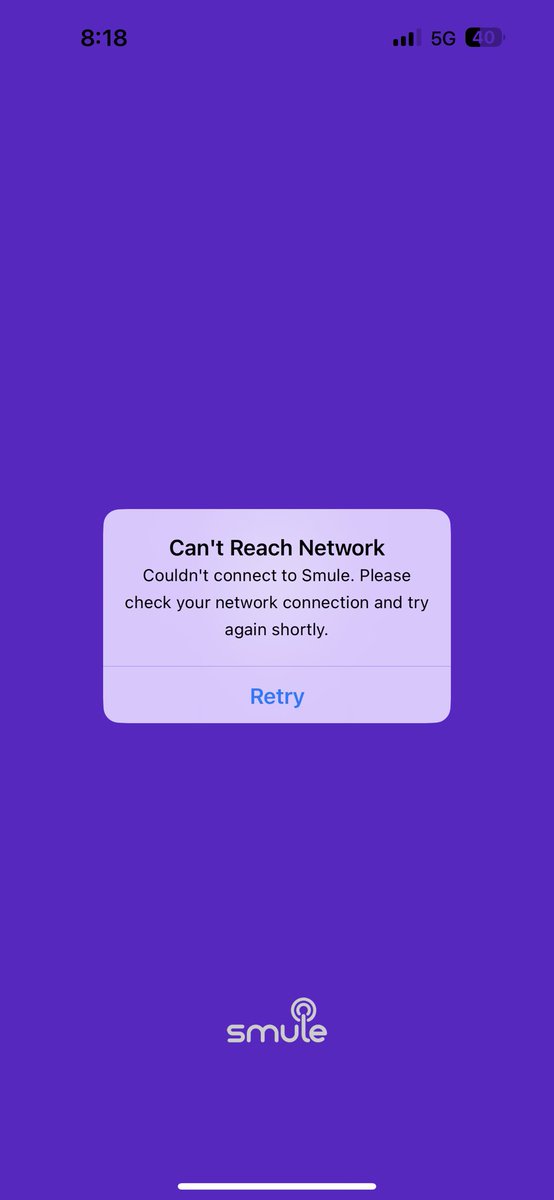 ankitbjoshi's tweet photo. @smule not able to connect to Smule App despite proper network connection. Reinstalled app multiple times, but no luck https://t.co/UIs0KZEqX1
