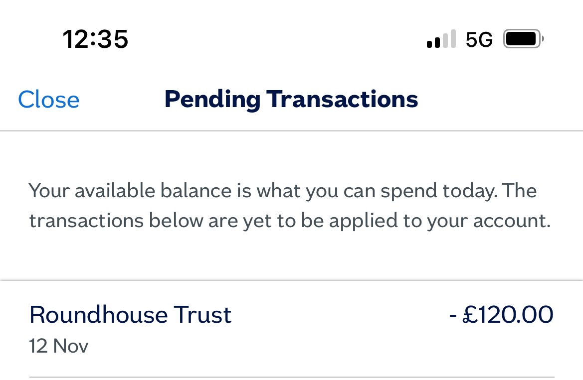jasmineali_'s tweet photo. @RoundhouseLDN Website crashed upon payment, payment appears to have been taken (pending) on my account but no tickets on my login or any email confirmation - safe to assume have been unsuccessful getting tickets &amp; refund will be issued? TIA https://t.co/a4bR6Raubf