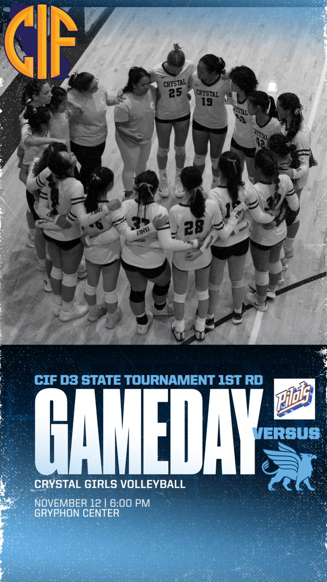 gogryphons's tweet photo. @CIFState D3 Girls Volleyball Rd 1 in the Gryphon Den tonight. Come support, first serve at 6pm! https://t.co/wSKmRGpGUI