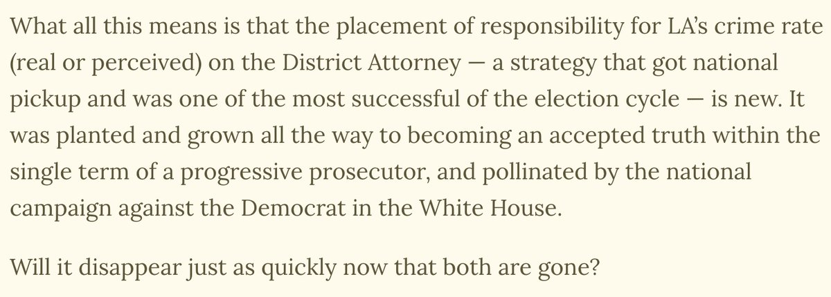 George Gascon lost the LA DA race after being nationally spit-roasted for crime, even though it was relatively low and falling.

So I was very shocked to look back at the '92 DA race -- when crime was exploding -- and find that nobody talked about crime *at all*.

~link in bio~