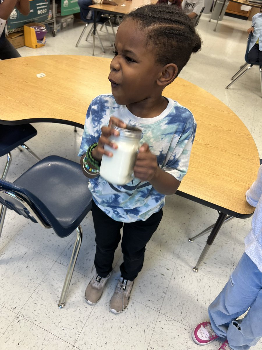 MsChristian11's tweet photo. Shake, shake, shake… With patience and a little elbow grease, students learned the science of making their own butter 🧈🫨 @LVESCHOOL https://t.co/JPPtkKSUmN