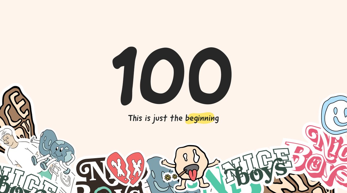 NiceBoysNFT_'s tweet photo. 100 FOLLOWERS. THANK YOU SO MUCH FOR YOUR SUPPORT. https://t.co/0h0wtqMpmj