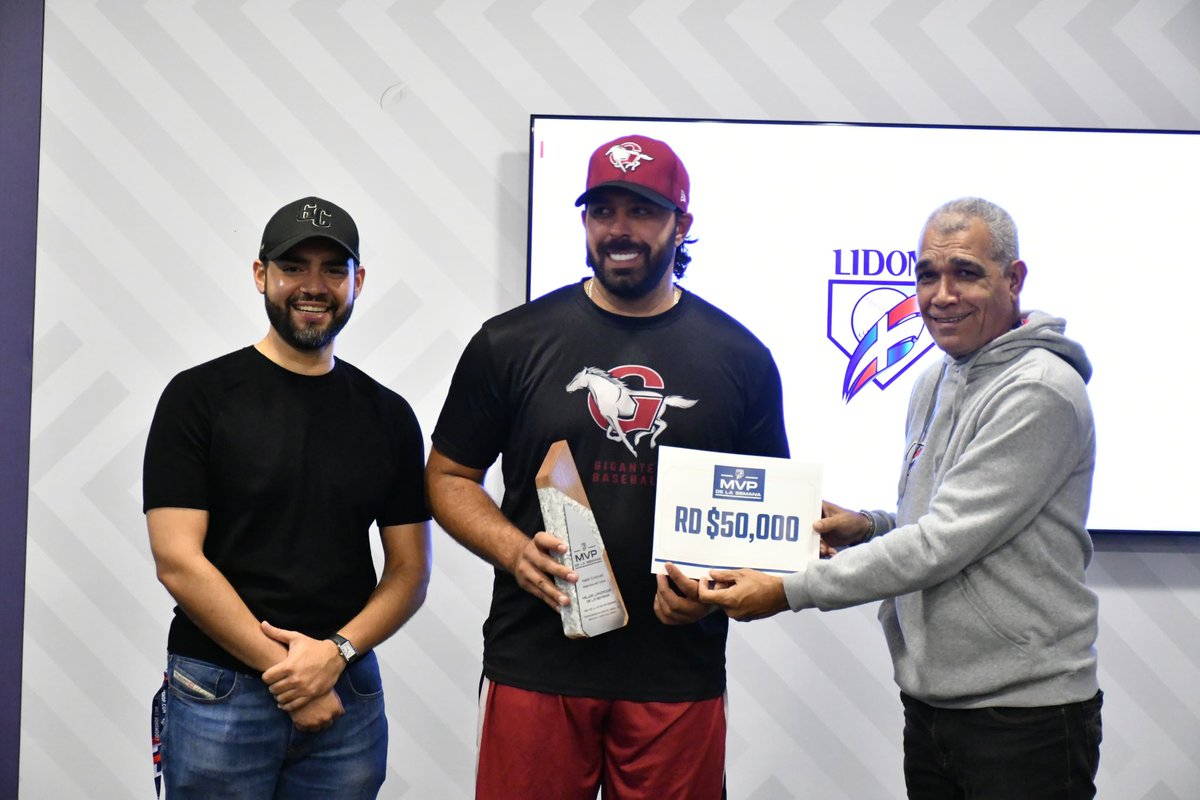 ¡Hoy premiamos a un caballete! 🐎

Nabil Crismatt de los <a href="/Gigantes_Cibao/">Gigantes del Cibao ®</a> y acreedor del premio #MVPDeLaSemana como mejor lanzador correspondiente a la tercera entrega recibió su trofeo y certificado previo al inicio del partido en el Estadio Quisqueya Juan Marichal. 

Entregan