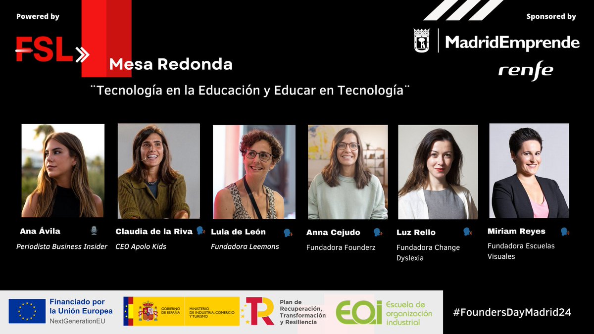 Change Dyslexia (@changedyslexia) on Twitter photo Llega la IV edición del Female Founders Day Madrid, organizado por <a href="/FemalestartupsL/">FemaleStartup_Leaders</a>.
<a href="/luzrello/">Luz Rello</a> participará en la mesa redonda “#Educación y #Tecnología” moderada por <a href="/anaavilaRz/">Ana Ávila</a> de <a href="/BIEspana/">Business Insider España</a>.
Consigue ya tu entrada 👇
eventbrite.es/e/entradas-fem…
#FoundersDayMadrid24 Llega la IV edición del Female Founders Day Madrid, organizado por <a href="/FemalestartupsL/">FemaleStartup_Leaders</a>.
<a href="/luzrello/">Luz Rello</a> participará en la mesa redonda “#Educación y #Tecnología” moderada por <a href="/anaavilaRz/">Ana Ávila</a> de <a href="/BIEspana/">Business Insider España</a>.
Consigue ya tu entrada 👇
eventbrite.es/e/entradas-fem…
#FoundersDayMadrid24