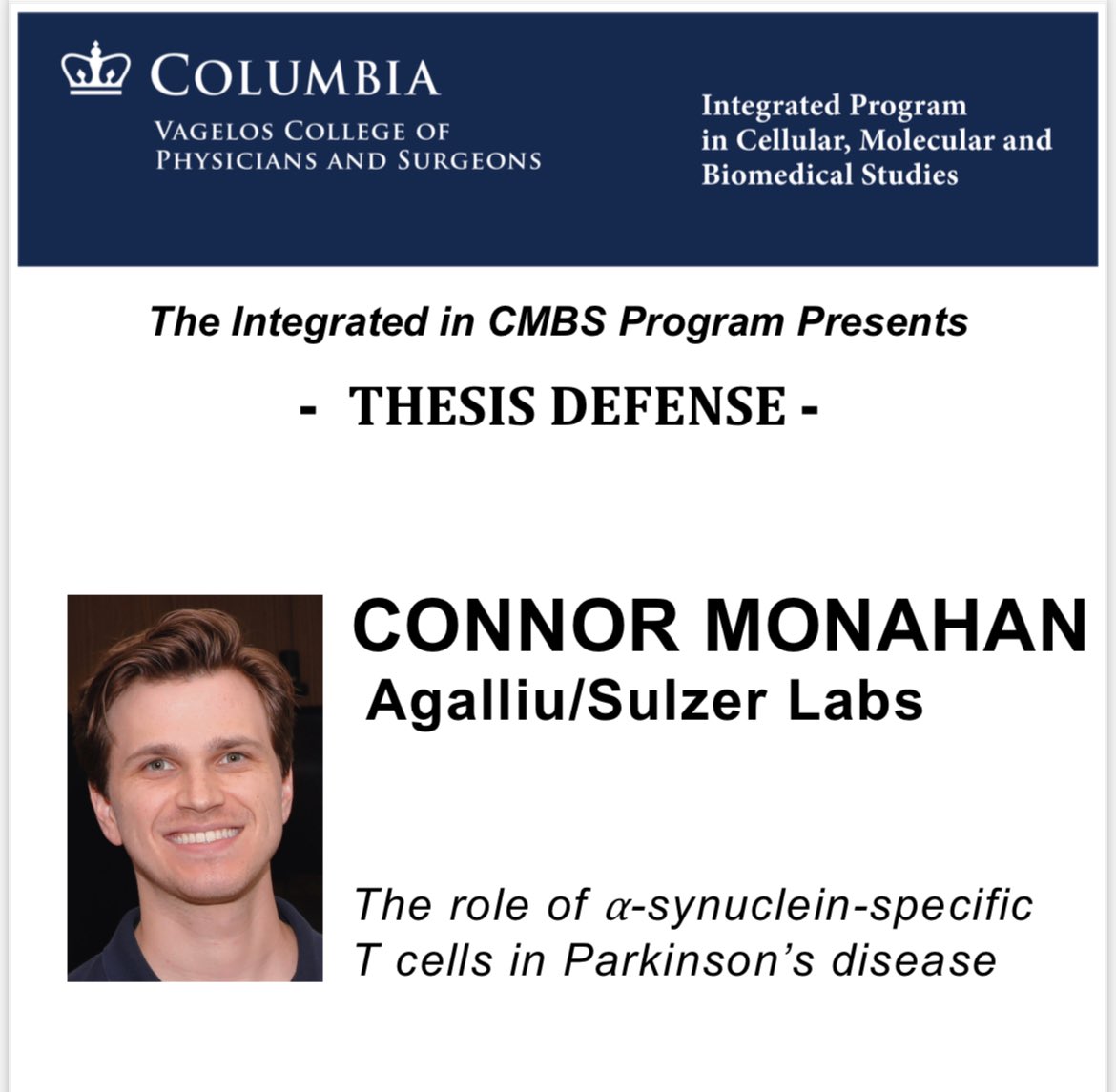 Columbia CMBS (@columbiacmbs) on Twitter photo Join us tomorrow, November 13th, at 1 PM for the Thesis Seminar of <a href="/ConnorMonahan8/">Connor Monahan</a> from the <a href="/DAgalliu/">Dritan Agalliu</a> lab! See Basic Sciences Weekly Calendar for location. Join us tomorrow, November 13th, at 1 PM for the Thesis Seminar of <a href="/ConnorMonahan8/">Connor Monahan</a> from the <a href="/DAgalliu/">Dritan Agalliu</a> lab! See Basic Sciences Weekly Calendar for location.