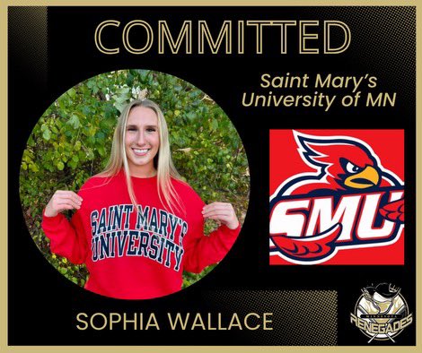 Congratulations, to 2025 MN Renegade - Sophia Wallace- on her commitment to continue her academic and athletic career at Saint Mary's University of Minnesota!!!! #therennieway