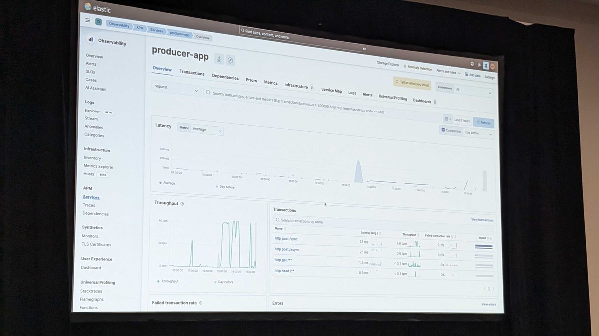elastic's tweet photo. Why Does Continuous Profiling Matter to Developers? Jonas Kunz (@Elastic) &amp; Mauricio Salatino (@Diagrid) simplify integrating #OTel observability with continuous profiling to identify bottlenecks and understand how our apps perform. 🧵 Follow along - JC (@CastillaCodes) #KubeCon https://t.co/XVlLX2g9Nj
