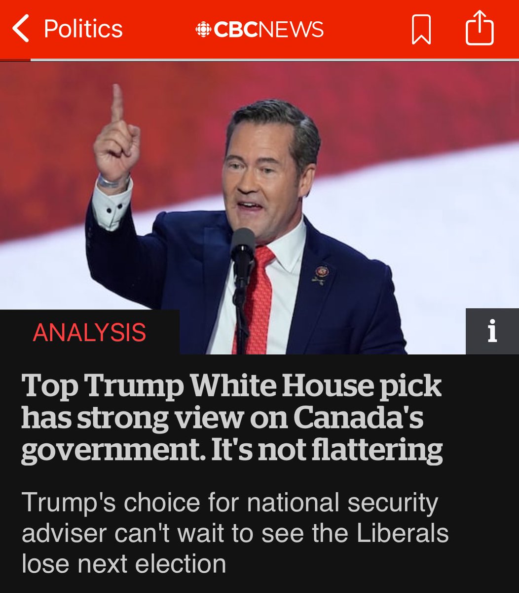 Trump’s team wants ⁦<a href="/JustinTrudeau/">Justin Trudeau</a>⁩ gone. Why, because Trudeau has and will stand up to Trump and ⁦<a href="/PierrePoilievre/">Pierre Poilievre</a>⁩ is already in Trump’s pocket. 

If you want to become part of the U.S. then vote Poilievre.
