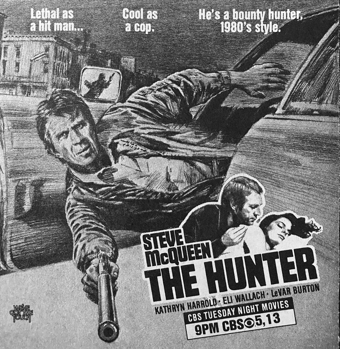 A great TV GUIDE magazine ad for Steve McQueen's final film, 1980's THE HUNTER #SteveMcQueen #TheHunter #Bullitt