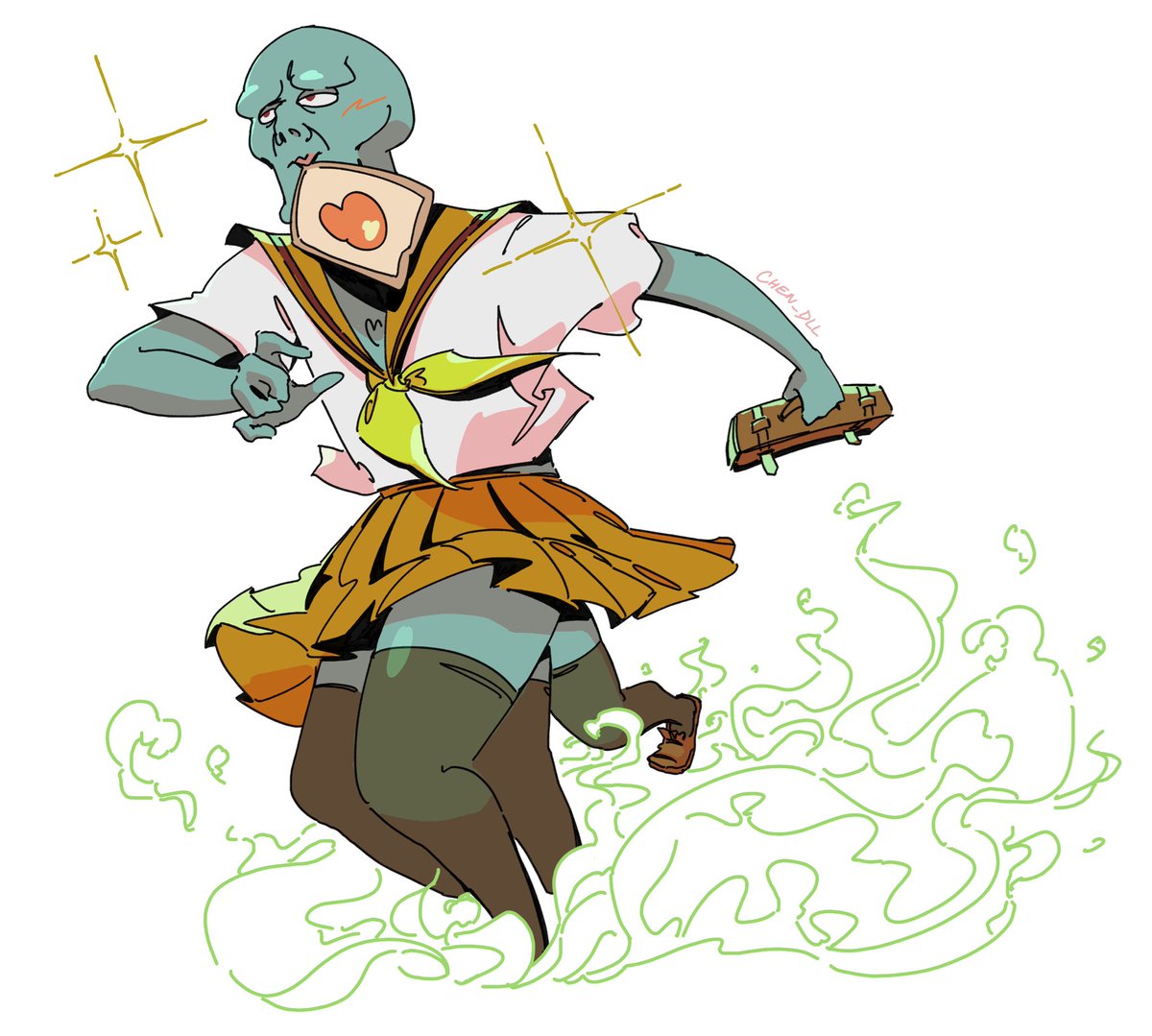 chen_dll's tweet photo. THANK YOU FOR 1K BTW!! here’s some drawings of squidward 😳✨ https://t.co/6ZLbjF4rfc