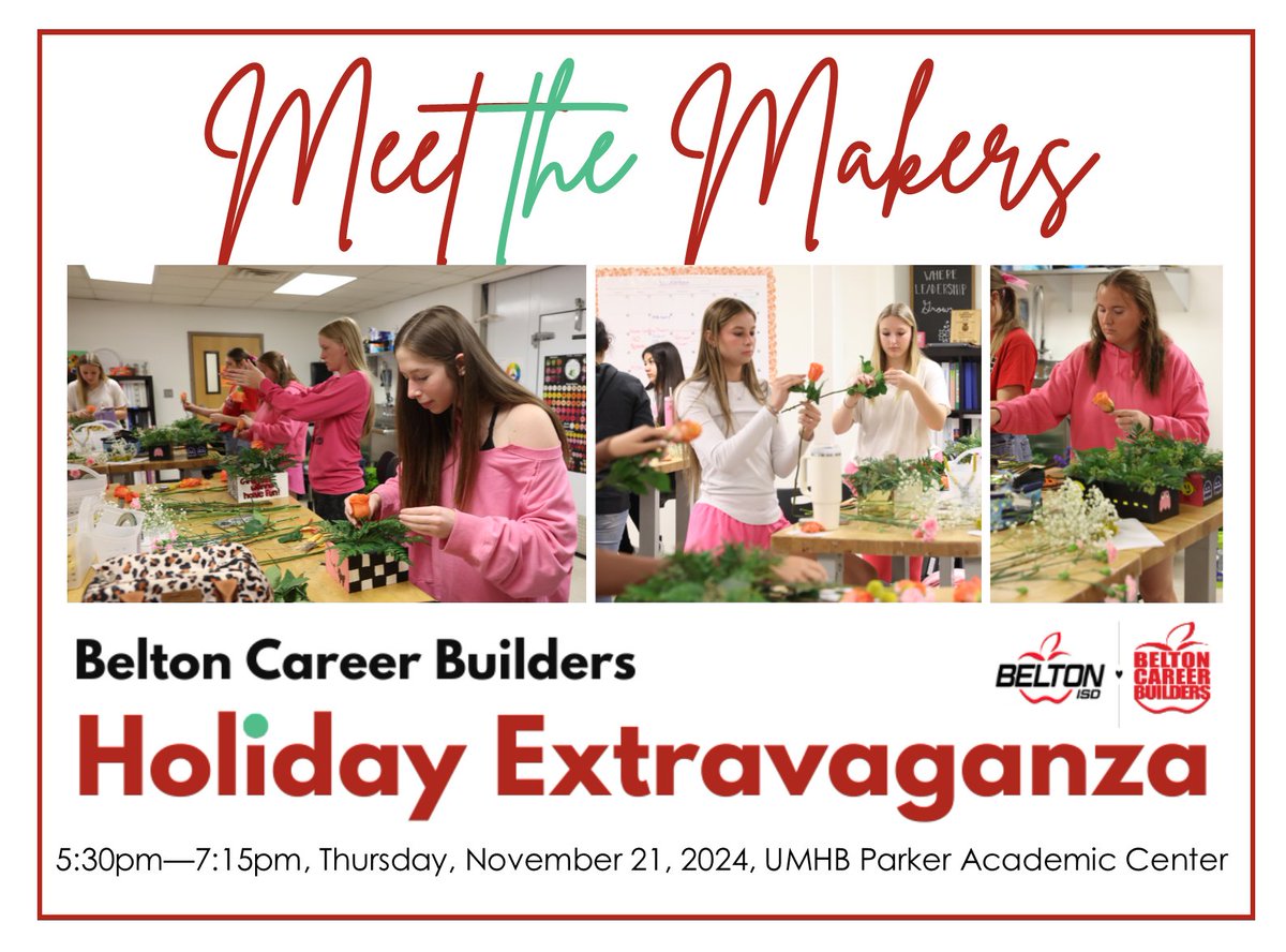 Meet the Makers at the <a href="/BeltonISD/">BeltonISD</a> student showcase - #BeltonCareerBuilders #HolidayExtravaganza