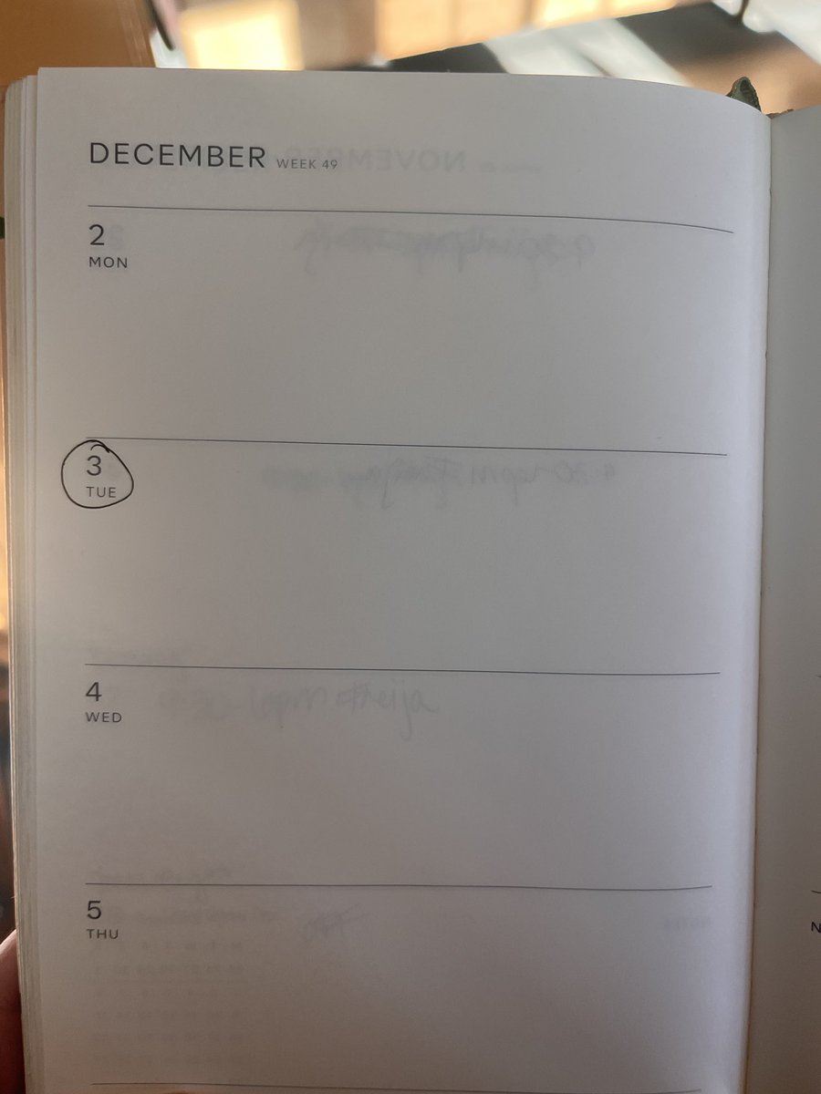 1followernodad's tweet image. Real quick does anyone know why I circled December 3rd in my calendar months ago with absolutely no other information?