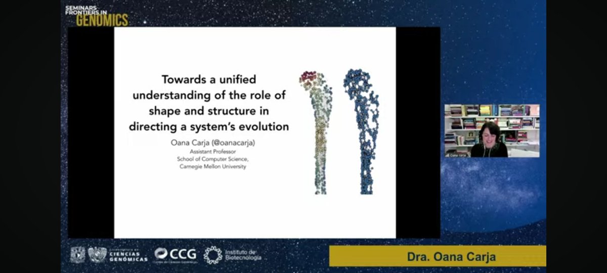 lcgunam's tweet photo. Dra. Oana Carja #FrontiersInGenomics #EnVivo 12nov 5pm https://t.co/w9qsDyHNm5 @ccg_unam @ibt_unam @unammorelos https://t.co/XEpSgHrLIx