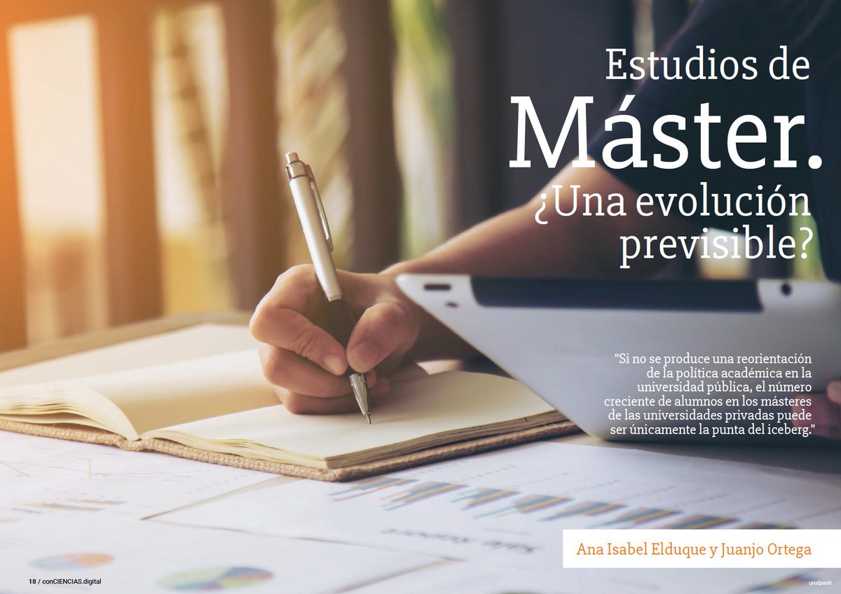 En el artículo "Estudios de Máster. ¿Una evolución previsible?" del número 33 de la revista conCIENCIAS, Ana Elduque y Juanjo Ortega se proponen estudiar la distribución entre las universidades públicas y privadas en este nivel educativo.
divulgacionciencias.unizar.es/revista-conCIE…