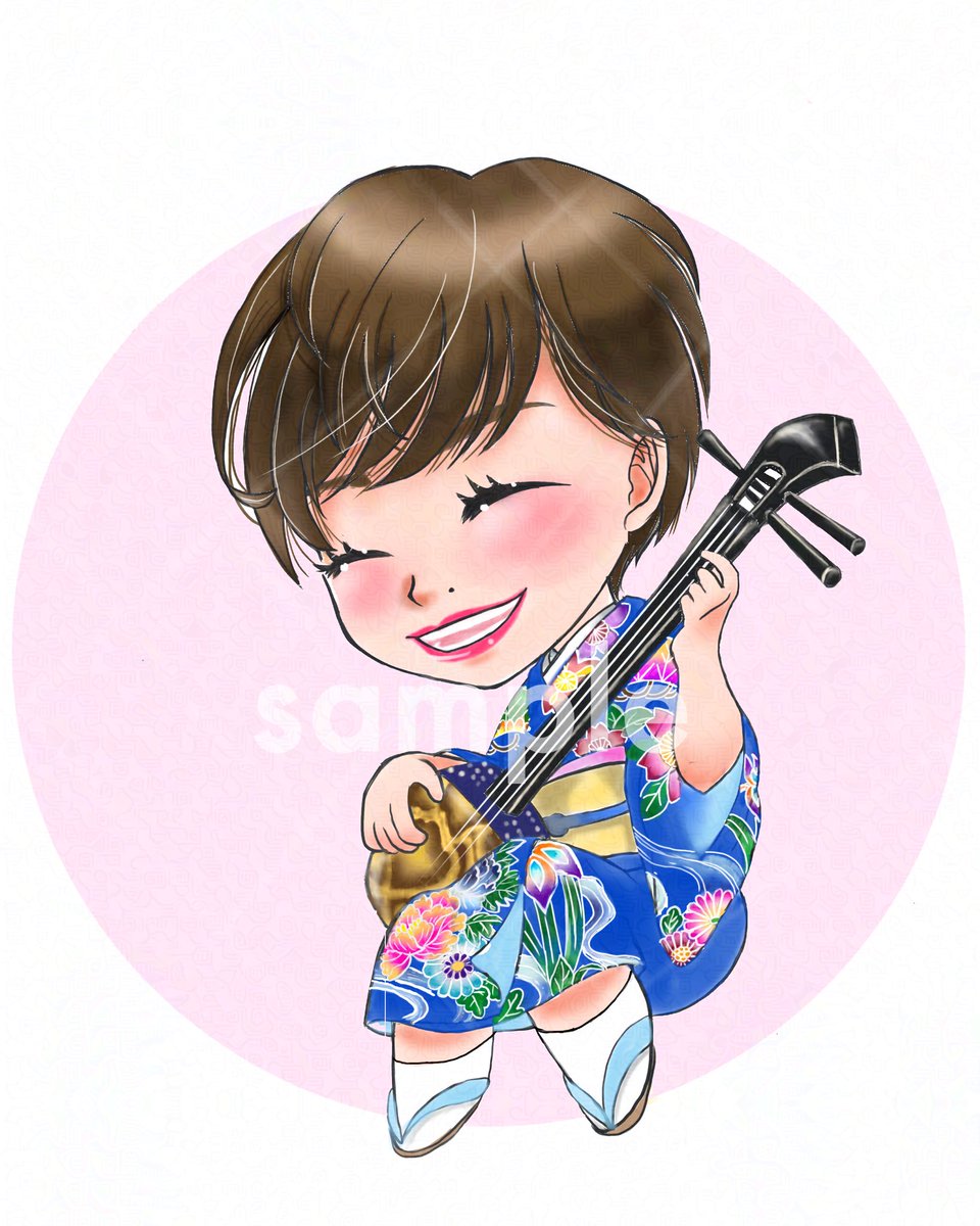 makiron_illust's tweet photo. おはようございます。

先週末、ご依頼品のアイコン似顔絵納品🙌
配信やライブで三線演奏している、みゆきぃちゃん(@miyustyle3 )から。
以前ドレス姿を描いたのがきっかけで、また書いて欲しいって思ってくれていたそうで、今回のもとても気に入ってもらえて、嬉しかったです🥰
#61113おは戦🌊gn https://t.co/I1pKUVC5Cs