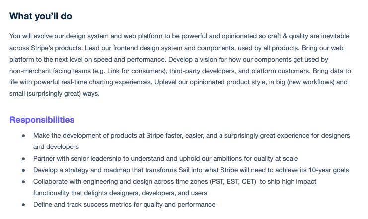 I'm hiring a very unique PM at Stripe who...

- looks more like a design engineer than PM
- believes "fast software is good software"
- nerds out on frontend frameworks
- has strong opinions on design systems
- can draw how a data packet hurls across the internet