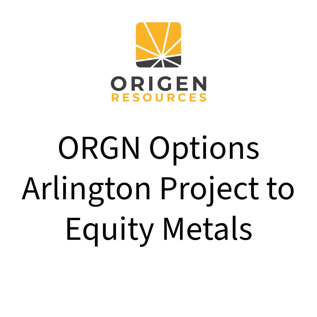 OrigenRes's tweet image. The Arlington Agreement provides that Equity may earn a 100% interest in the Arlington Property.  $ORGN will also retain a 2% net smelter royalty of which Equity may purchase 1% of such royalty at any time for $1,000,000.  For full release details &amp;amp; disclaimer please see:…