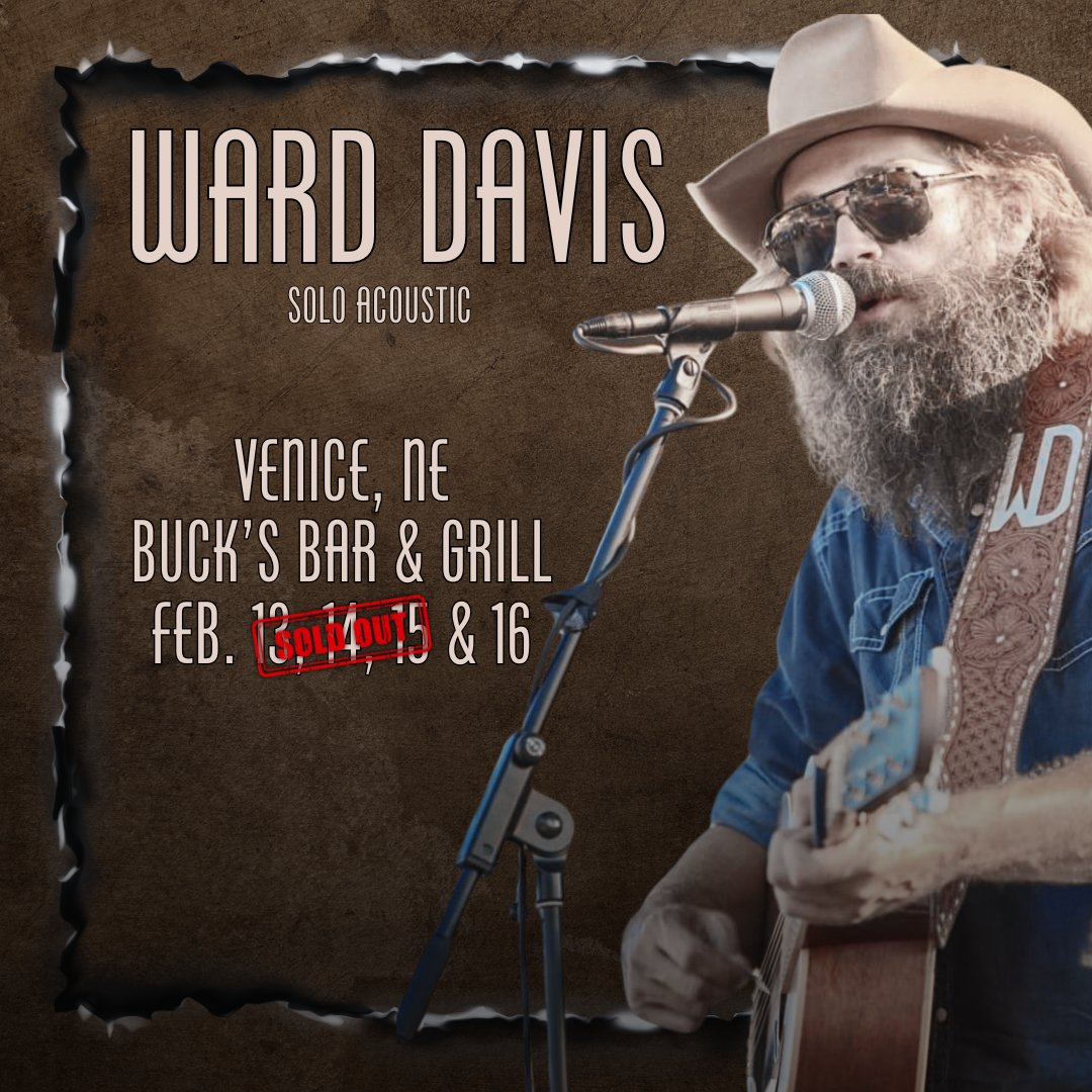warddavismusic's tweet photo. he first 3 shows at Bucks are sold out so we added a show on Sunday, Feb. 16th at 2pm. I told you a lot of people liked this shit hole.
Tickets: https://t.co/feeaxDGS2g
#bucksbarandgrill #venice #nebraska #warddavis #acoustic #americana #americanamusic #singersongwriter #outlaw #country #countrymusic