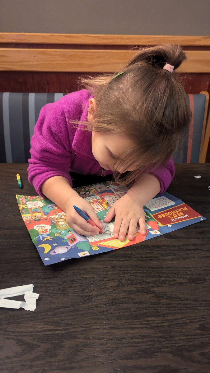Red robin combining two half crayons into a whole crayon must be saving them millions