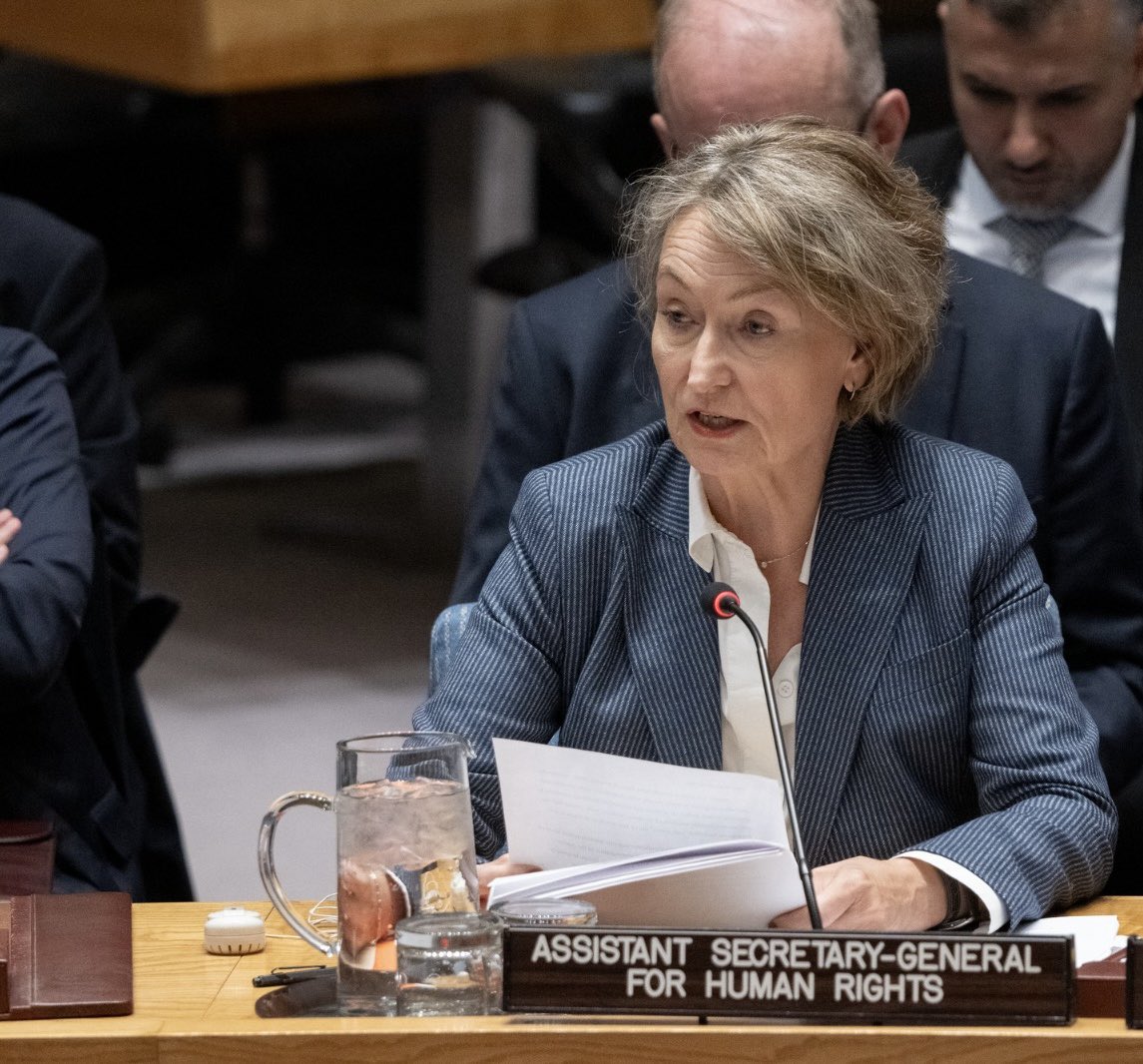 UN Human Rights (@unhumanrights) on Twitter photo Catastrophic humanitarian & human rights situation for civilians in #Gaza.
In face of grave risks of atrocities & famine, Asst. Secretary-General Ilze Brands Kehris urges the <a href="/UN/">United Nations</a> Security Council & all countries to uphold international humanitarian law, urgently facilitate Catastrophic humanitarian & human rights situation for civilians in #Gaza.
In face of grave risks of atrocities & famine, Asst. Secretary-General Ilze Brands Kehris urges the <a href="/UN/">United Nations</a> Security Council & all countries to uphold international humanitarian law, urgently facilitate