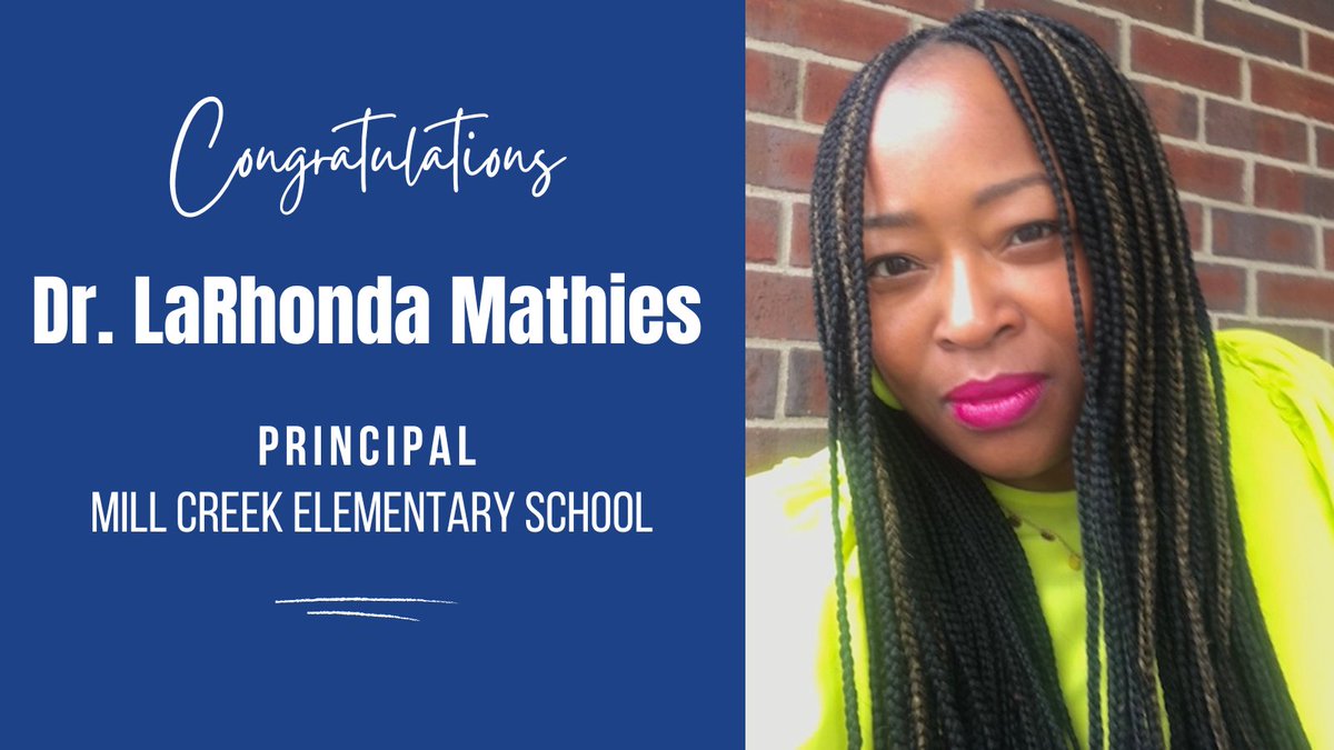 JCPSKY's tweet photo. 🎉 CONGRATULATIONS! Dr. LaRhonda Mathies named 🆕 principal at Mill Creek Elementary School!

STORY ➡️ https://t.co/3XKbqzpdhM

#WeAreJCPS @MCLA_Lions https://t.co/b9J0cA26JY