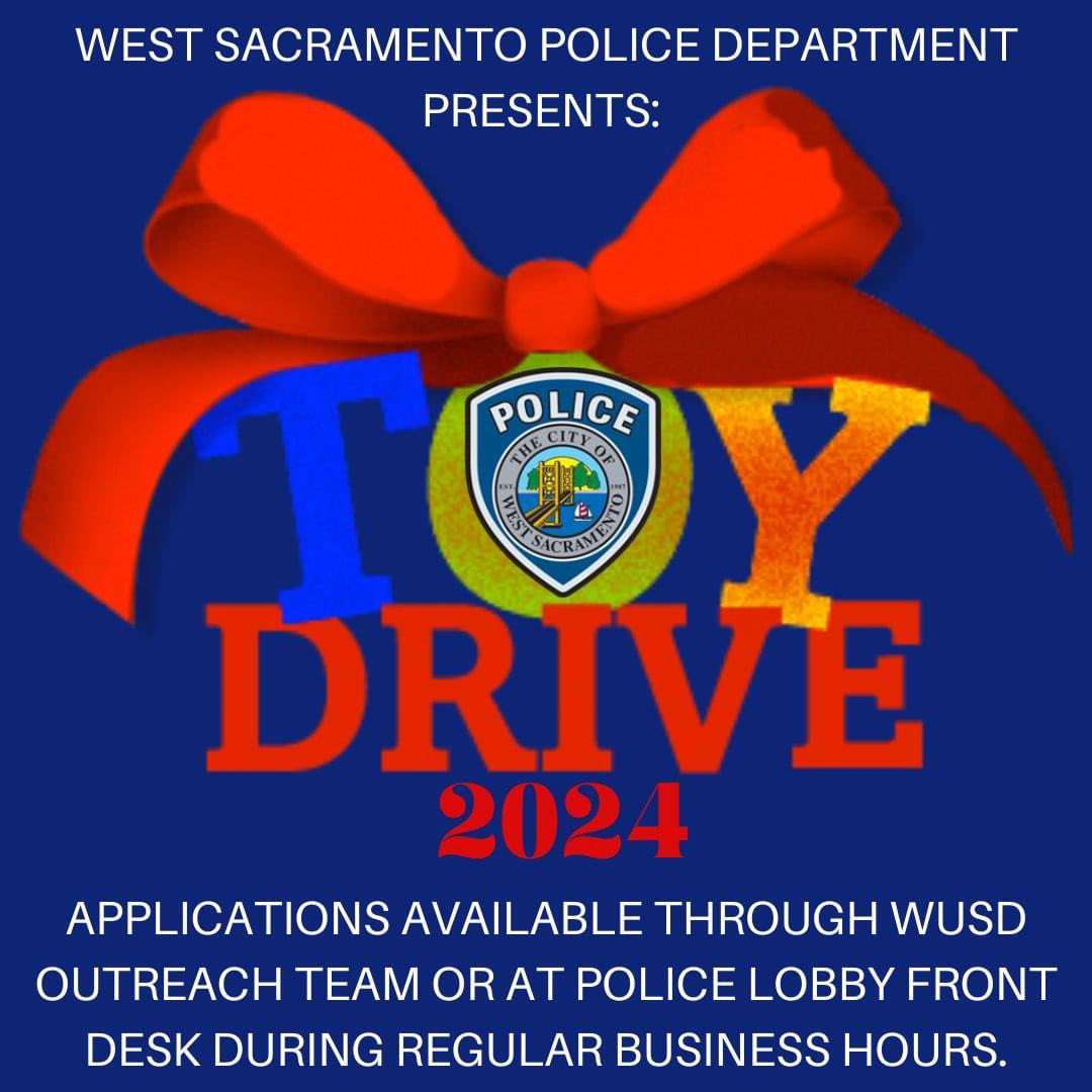 Christmas is upon us and the West Sacramento Police Department's Annual Toy Drive is accepting applications!

Additionally, if you would like to donate to the toy drive, you can check out our Amazon wish list:  a.co/fqPsz0F. 

#ToyDrive #WestSacBestSac