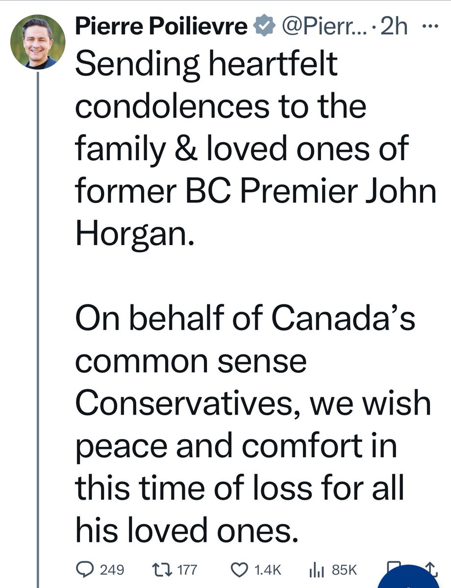 O'Leary 🇨🇦 (@talk2oleary) on Twitter photo It takes a special kind of putz to add a campaign slogan to a condolence message.
<a href="/PierrePoilievre/">Pierre Poilievre</a> It takes a special kind of putz to add a campaign slogan to a condolence message.
<a href="/PierrePoilievre/">Pierre Poilievre</a>