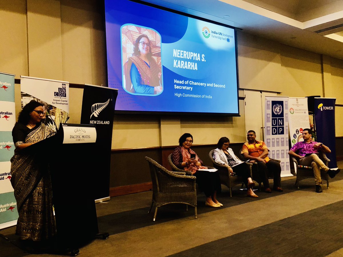 HCI_Suva's tweet photo. Delighted to see #ParametricMicroinsurance product supported by India-UNDP Fund with @UNCDF &amp; other dev. partners scale up in Fiji through RBF collaboration. SS Neerupma Kararha highlighted India's key role in Fiji &amp; the Pacific, on climate change mitigation &amp; adaptation front. https://t.co/BlhRujUqsQ