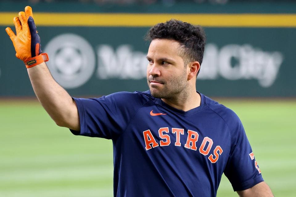 guille94's tweet photo. José Altuve acaba de ganar su séptimo bate de plata. Hay que verle la cara

Logros de Altuve en Grandes Ligas

MVP
2 anillos Serie Mundial
9 Juegos de Estrellas
3 títulos de bateo
7 bates de plata
GG
MVP de Serie de Campeonato
2 veces ML PoY

Rumbo al Salón de la Fama. CABALLO🇻🇪 https://t.co/MAWCgF9AWo