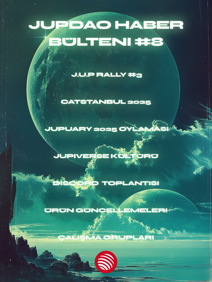 Jupiter Turkey🪐 🇹🇷 (@jupturkey) on Twitter photo JUP DAO Haber Bülteni sayı #8 yayında! 
Gelin birlikte detaylarına göz atalım. 👇🧵 JUP DAO Haber Bülteni sayı #8 yayında! 
Gelin birlikte detaylarına göz atalım. 👇🧵