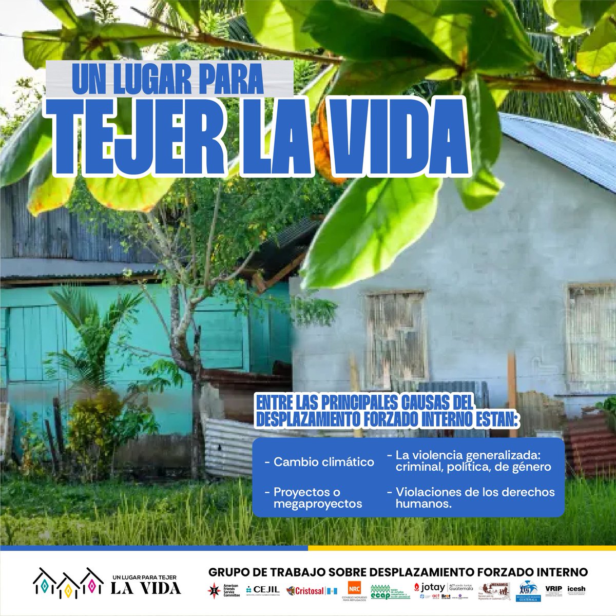Cristosal's tweet photo. El desplazamiento forzado interno es una problemática multicausal, por ello su abordaje debe ser integral, buscando la atención, protección y prevención.

Un lugar para #TejerLaVida 
#Iniciativa6292
#DesplazamientoForzadoGt https://t.co/hf6Fr9Ui6G