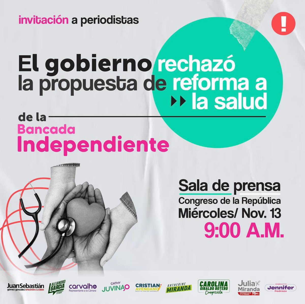 CathyJuvinao's tweet photo. #LaSaludEnRiesgo Mañana, junto a la bancada independiente, presentaremos los puntos clave que fueron ignorados en la reforma a la salud y que consideramos esenciales para una reforma verdaderamente inclusiva. Transmisión 🔴 EN VIVO desde mis redes sociales. https://t.co/O2Uq0ZdZoB