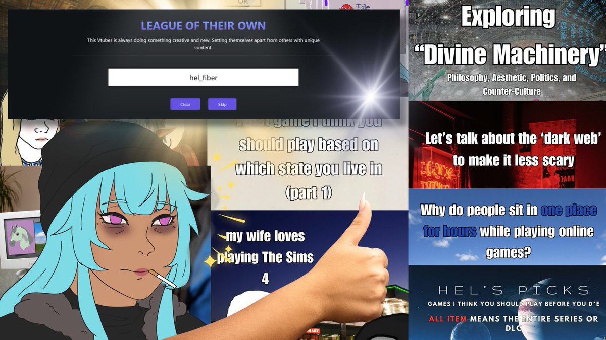 Hel_Fiber's tweet photo. if you like deep dives, funny life stories, chaotic streams, RETRO, and information technology  

do i got a vtuber for you, friends.  

->nominate me here for  the LEAGUE OF THEIR OWN category! :   https://t.co/tjhsv5pGIQ <- https://t.co/iXN9CUqBy1