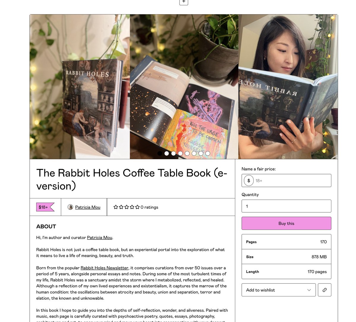 "rabbit holes coffee table book" is now available as  "rabbit holes desk table e-book (w/coffee most likely)" 

🔗 below!