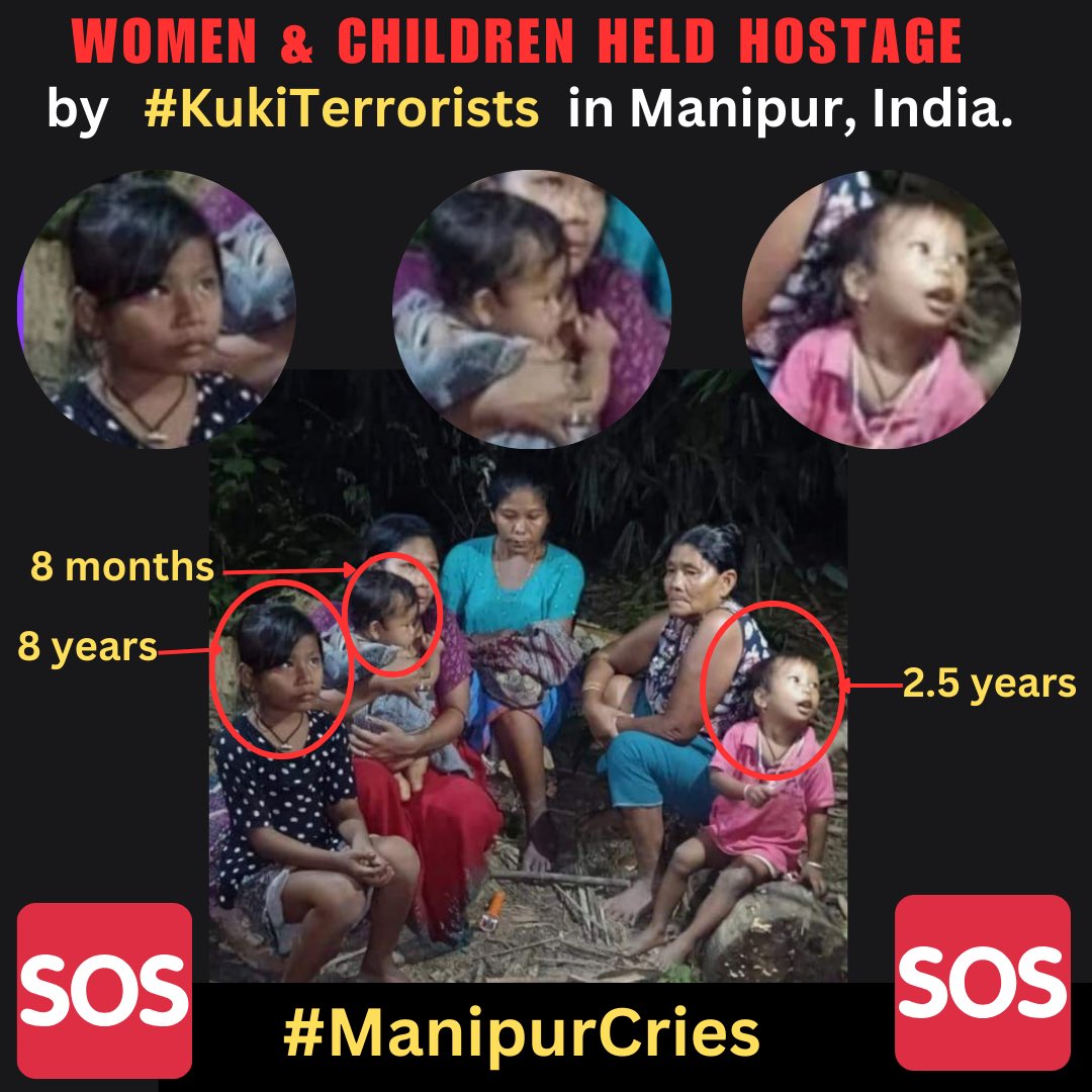 BikramjitMK's tweet photo. 🚨𝐖𝐡𝐚𝐭’𝐬 𝐭𝐡𝐞 𝐟𝐚𝐮𝐥𝐭 𝐨𝐟 𝐭𝐡𝐨𝐬𝐞 𝟔 𝐰𝐨𝐦𝐞𝐧 𝐚𝐧𝐝 𝐜𝐡𝐢𝐥𝐝𝐫𝐞𝐧⁉️
It breaks my heart 💔to listen a leaked audio clip. In this disturbing audio clip, a person named 𝗧𝗮𝗵 𝗖𝗵𝗮𝗽𝗮 𝗛𝗮𝗼.𝘄𝗶𝘁𝗵 𝗽𝗵𝗼𝗻𝗲 𝗻𝘂𝗺𝗯𝗲𝗿 𝟵𝟰𝟭𝟵𝟱𝟯𝟴𝟮𝟭𝟰, is talking about the attacks and brutal k!llings of #Meiteis including 6 women and children. They are still missing in #Jiribam, Manipur.

Out of the 6 women and children, 𝐭𝐡𝐞𝐫𝐞 𝐢𝐬 𝐨𝐧𝐞 𝟖 𝐦𝐨𝐧𝐭𝐡𝐬 𝐨𝐥𝐝 𝐛𝐚𝐛𝐲, 𝐚 𝟐.𝟓 𝐲𝐞𝐚𝐫𝐬 𝐨𝐥𝐝 𝐚𝐧𝐝  𝟖 𝐲𝐞𝐚𝐫𝐬 𝐨𝐥𝐝 𝐤𝐢𝐝. How someone can get the excitement of k!lling women and children!

#India please join as in appealing the government and its agencies to act swiftly and rescue these 6 women and children. 

Those perpetrators who have already killed 2 out of the 10 abducted unarmed civilians, should be booked and punished as per law of the country.

🆘@narendramodi @HMOIndia @NBirenSingh please bring them home safely. 🙏🙏🙏
#ManipurCries 
#Justice4Meiteis
@rashtrapatibhvn @RajBhavManipur @manipur_cmo @kuldiep86 @adgpi @NIA_India @crpfindia @BSF_India @manipur_police