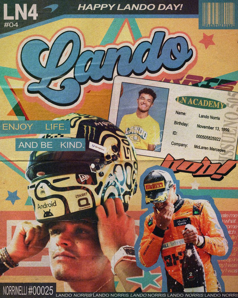 racinglined's tweet photo. ៹ ✦ : happy lando day! 🥳

@LandoNorris @LN4 https://t.co/dnzmsZ1ytv