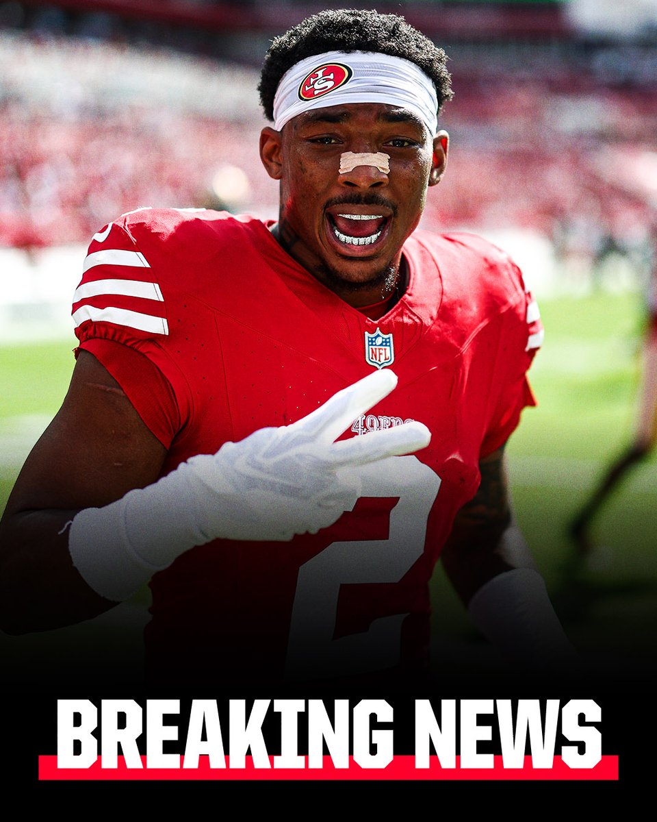 espn's tweet photo. Breaking: The San Francisco 49ers and CB Deommodore Lenoir have reached a five-year, $92-million extension, sources tell @JFowlerESPN. https://t.co/PDeQ8N2beA