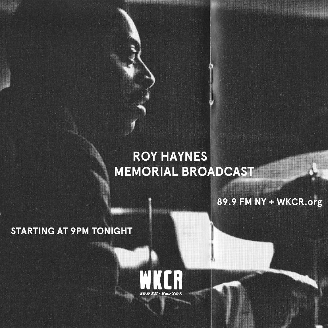 Starting at 9 pm EST tonight, join WKCR in honoring prolific drummer Roy Haynes, who passed away earlier today.

Listen at WKCR 89.9 FM NY &amp; WKCR.org.