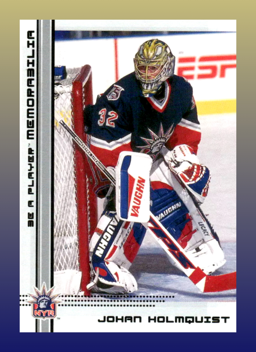 HeroesofCrease's tweet photo. Before he was a two-season number one goalie for Tampa Bay, Johan Holmqvist had to play #TheirFirstGame.

The 175th overall pick by the #NewYorkRangers in 1997 made his #NHL debut for them on Oct 27,  2000. Starting in goal vs Pittsburgh, he stopped 29 shots in a 4-1 loss. https://t.co/JYrmZwrSIt