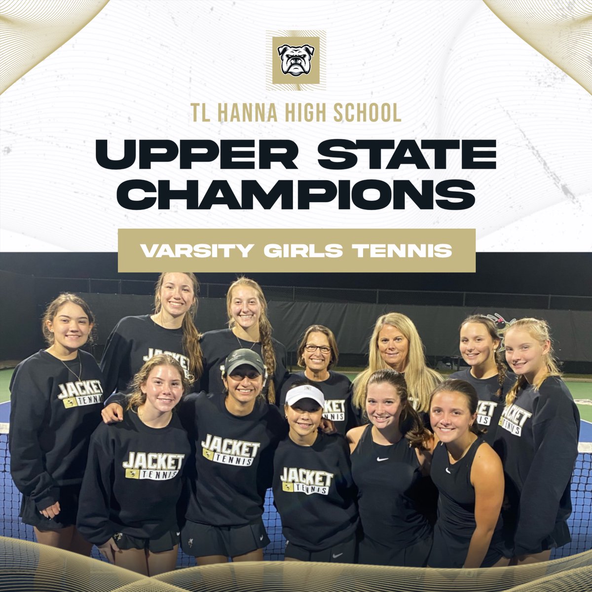 TL Hanna Girls Tennis claim their first Upper State Championship since 2013 with a 6-0 win over Riverside at home. Hanna will advance to the state finals Saturday at 1:00 at the Cayce Tennis Center vs Lucy Beckham.  @tlhanna_ad