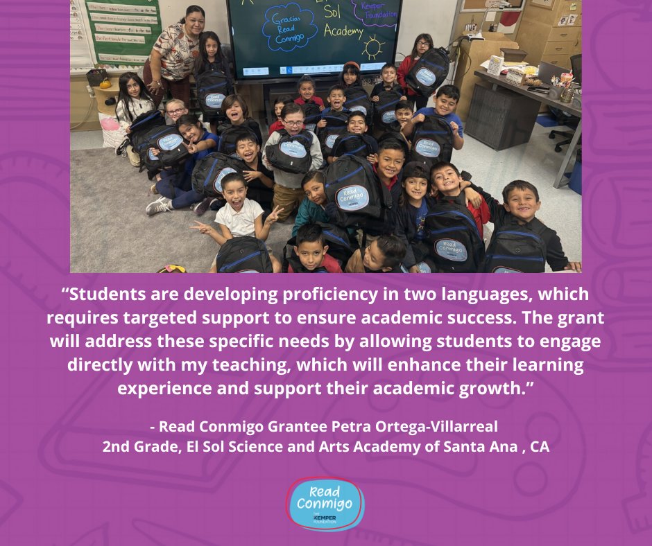 The Kemper Foundation (@thekemperfndn) on Twitter photo Thank you to Read Conmigo (<a href="/ReadConmigo/">Read Conmigo</a>) grantee Petra Ortega-Villarreal from El Sol Science & Arts Academy (<a href="/ElSolAcademy/">El Sol Academy</a>),for sharing how the grant will support her students growth! Thank you to Read Conmigo (<a href="/ReadConmigo/">Read Conmigo</a>) grantee Petra Ortega-Villarreal from El Sol Science & Arts Academy (<a href="/ElSolAcademy/">El Sol Academy</a>),for sharing how the grant will support her students growth!
