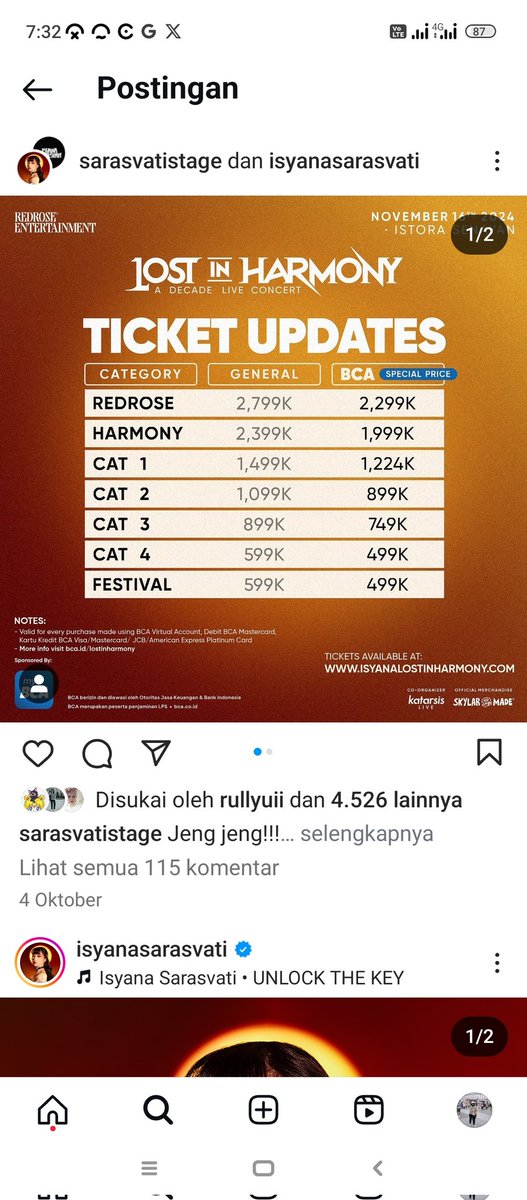 Eneng_Ina10's tweet photo. WTS TIKET CAT 4, ga jadi nonton karena ada halangan, minat DM 
#isyanasarasvati https://t.co/kxWYR7FuZ0