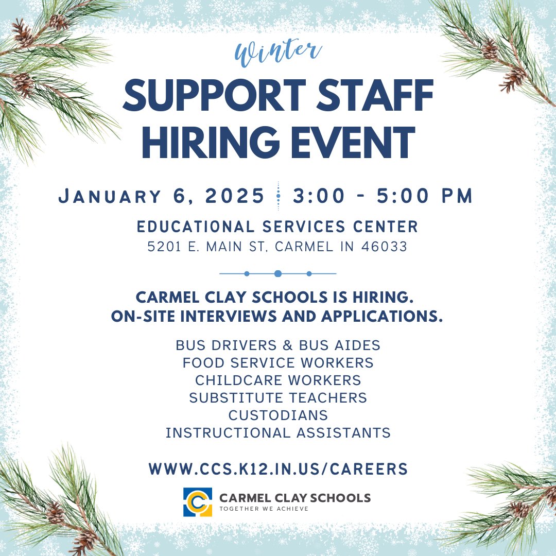 Come and join our school family! 💙💚💫 <a href="/myccs/">Carmel Clay Schools</a> #CCEthespace4U