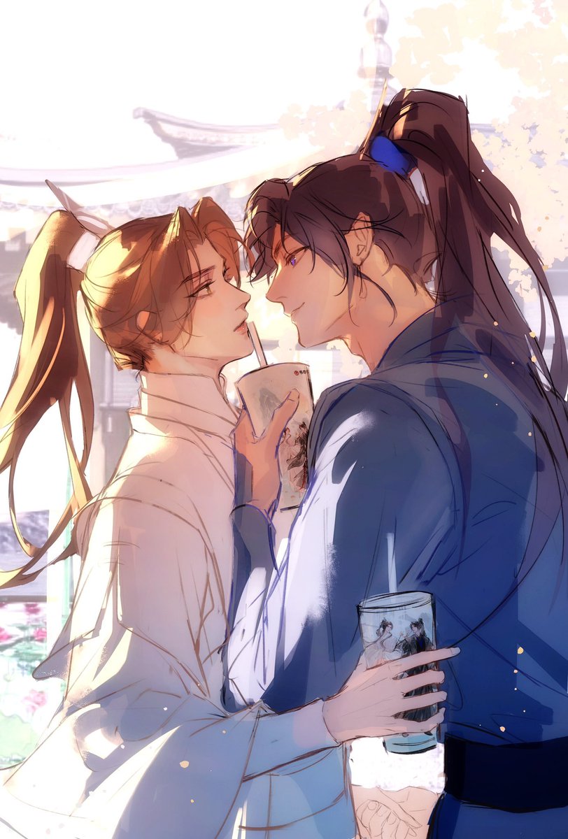 dear_xiaogui's tweet photo. ✨ OFFICIAL ART FOR 2HA VOL 6 !!? ✨

PLS !!! MORAN FLIRTING WITH CHU WANNING OVER THEIR MERCH ??!! I LOVE THIS SM ?!! BOKI'S ART IS SO GORGEOUS !!! https://t.co/FCmEmTudgD
