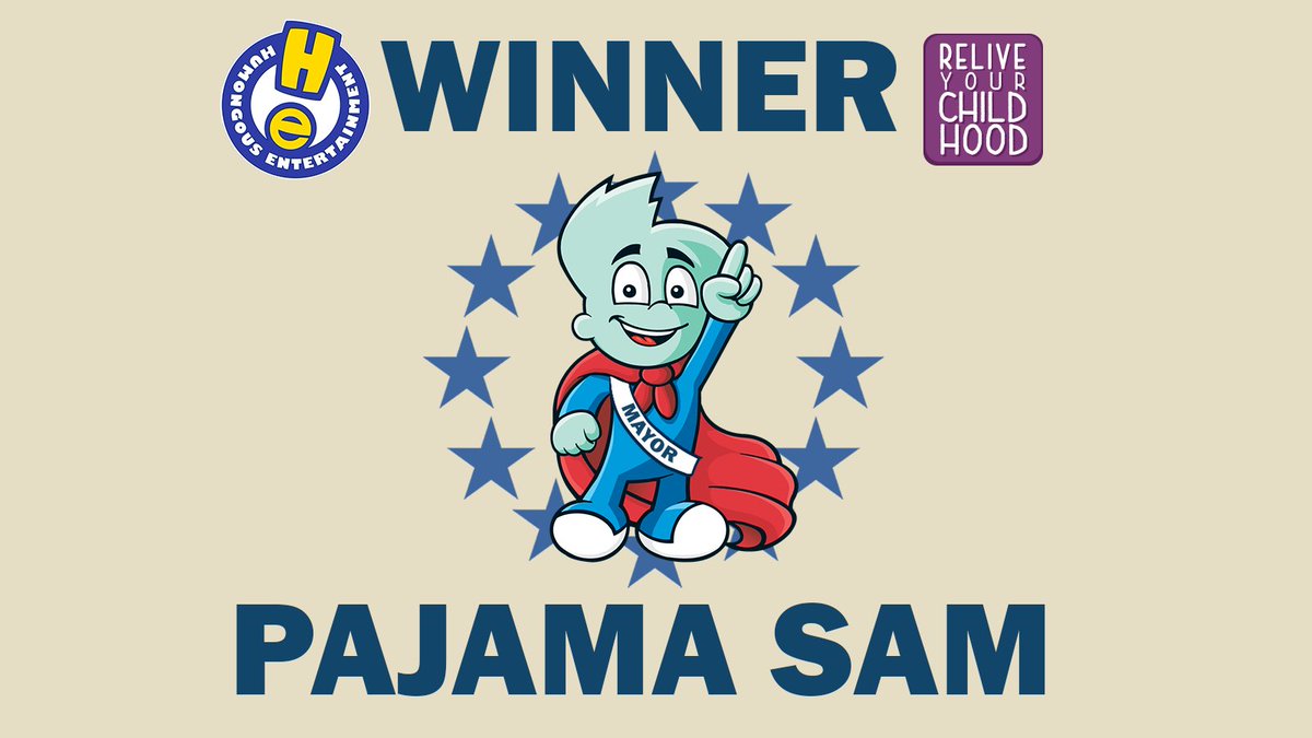 HumongousEnt's tweet photo. Thanks to everyone who participated in the Humongous election and congratulations, Pajama Sam, on your well-deserved victory as Mayor of Humongous World! Your leadership and dedication will surely bring positive changes and endless adventures to the community.
#pajamasam https://t.co/nSfb6qgEri